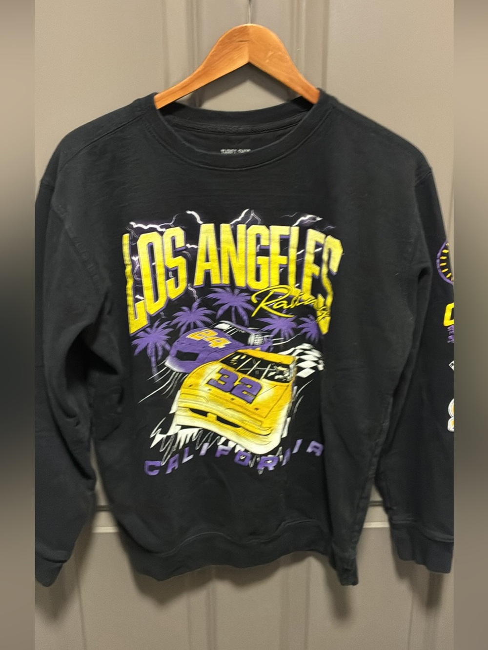 Unbranded Black 'Los Angeles Racing' Crewneck Sweatshirt